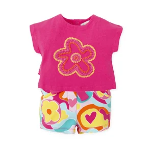 CT1457 SHORT+CAMISETA MULTICOLOR FLOR