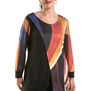 Jersey asimétrico con estampado artístico.