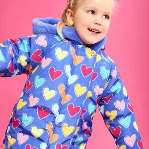CT1179 PARKA ABRIGO CAPUCHA CORAZONES MULTICOLOR