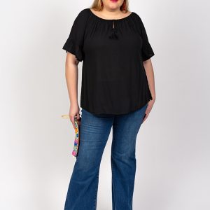 Blusa con volante en la manga