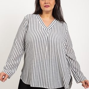 Blusa de rayas – Moda curvy juvenil en tallas grandes.