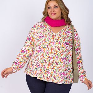 Blusa con estampado de manchas coloridas