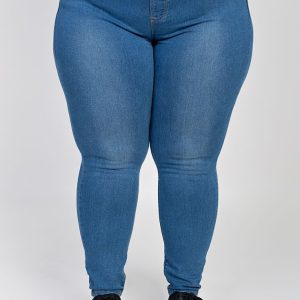 Pantalón vaquero pitillo con elástico en cintura