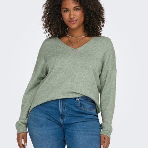 Jersey de punto suave con escote en V.