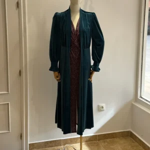 Abrigo fiesta terciopelo Azul turquesa | Milán