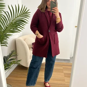 Abrigo Bouclé burdeos | Elsa