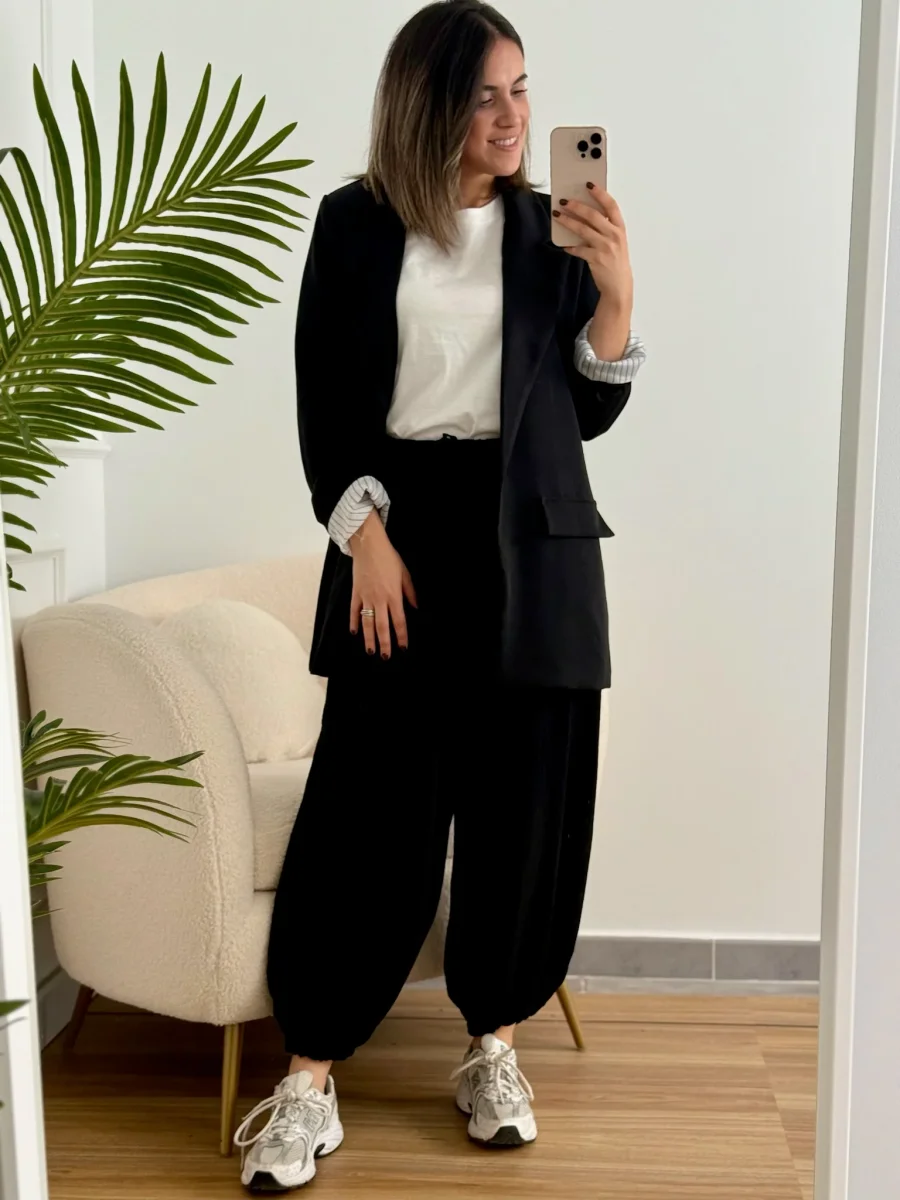 Pantalón bombacho puño negro| Olivia - Imagen 3