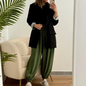 Pantalón bombacho puño kaki | Olivia