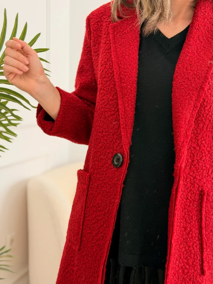Abrigo Bouclé rojo | Elsa - Imagen 6