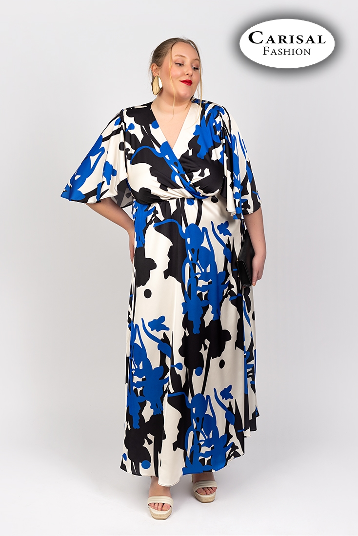 Vestido largo con estampado abstracto