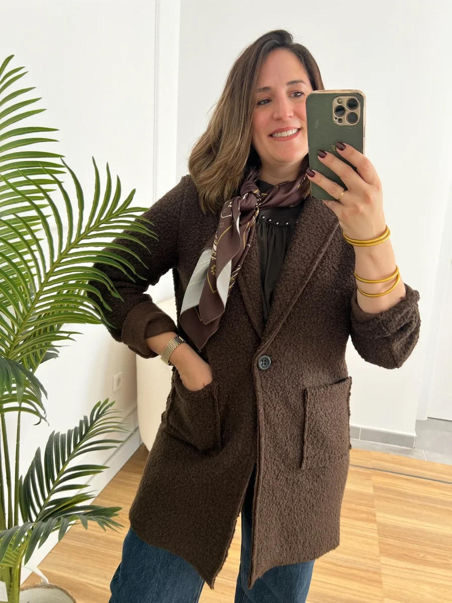 Abrigo Bouclé marron | Elsa - Imagen 2