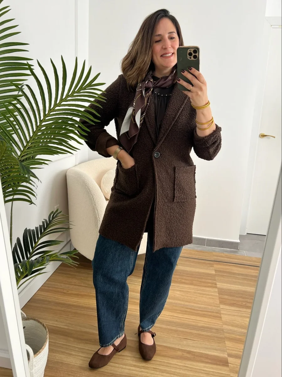 Abrigo Bouclé marron | Elsa - Imagen 6