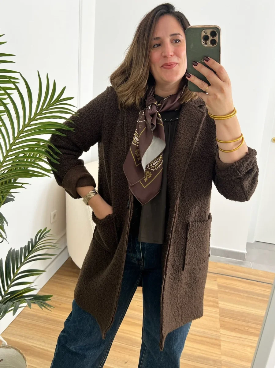 Abrigo Bouclé marron | Elsa - Imagen 4