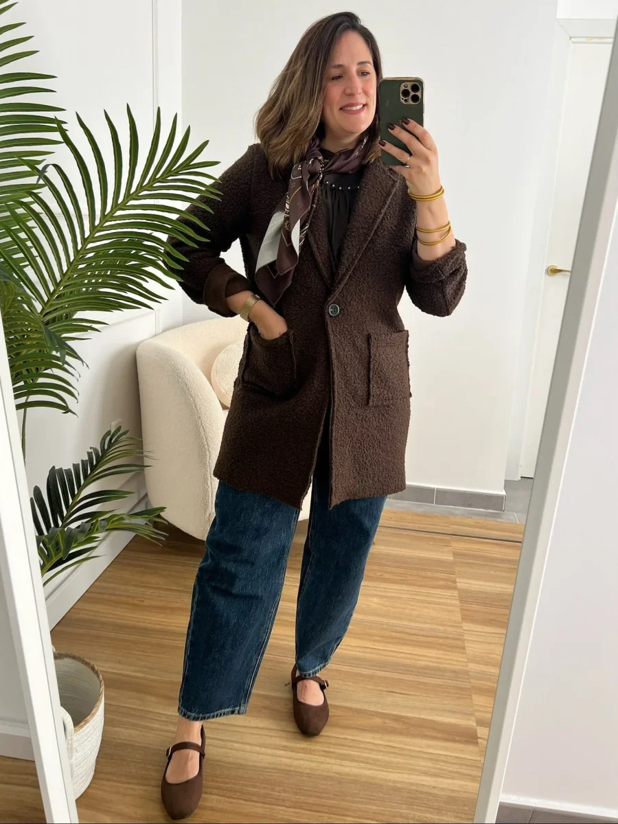 Abrigo Bouclé marron | Elsa