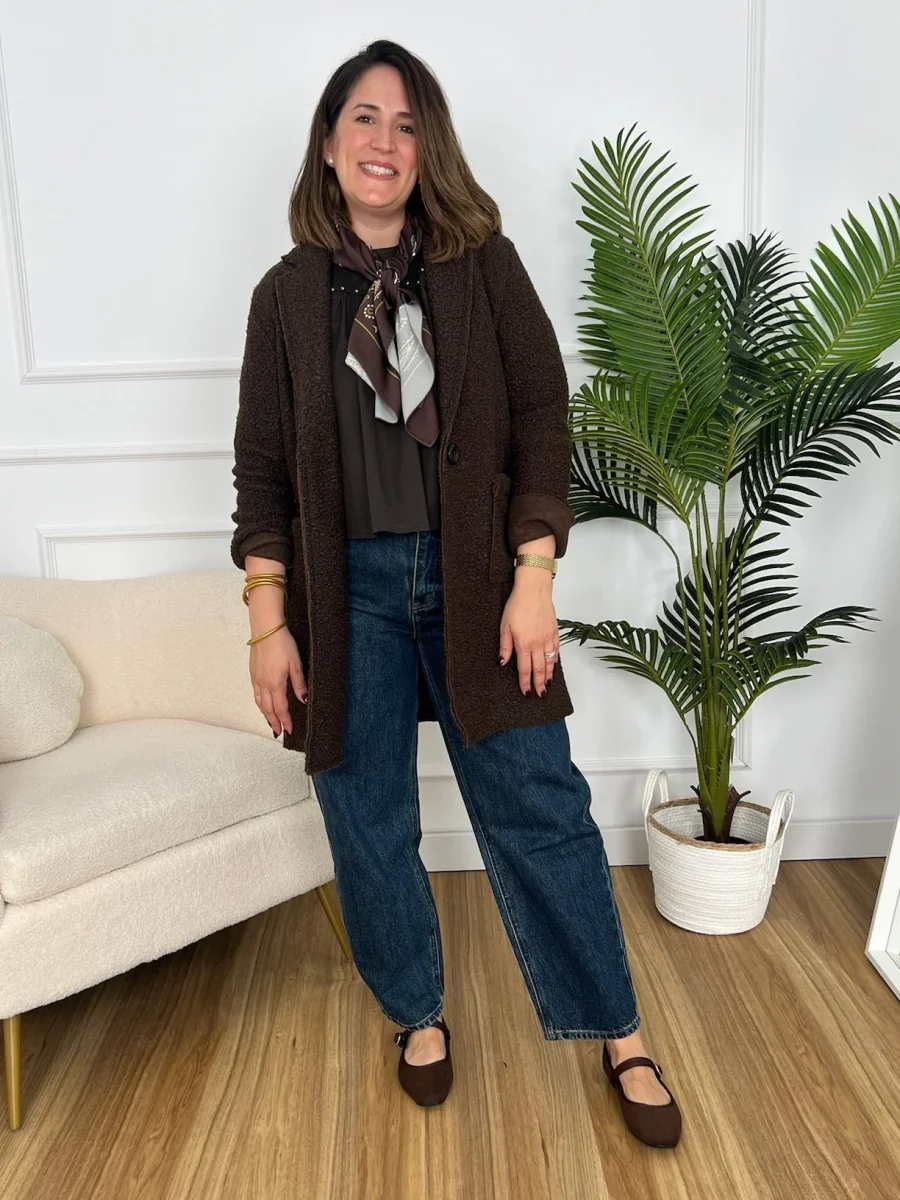 Abrigo Bouclé marron | Elsa - Imagen 3