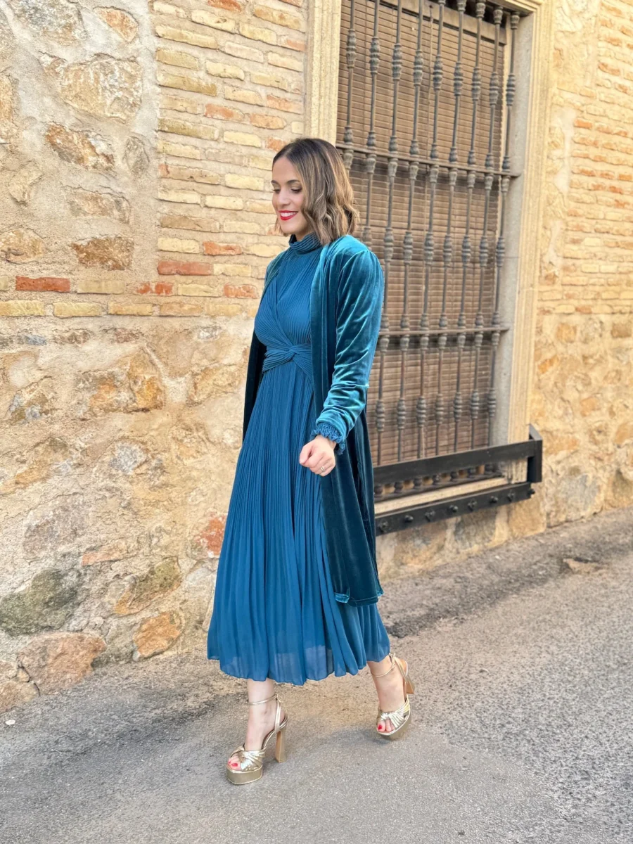 Abrigo fiesta terciopelo azul turquesa | Dinamarca - Imagen 7