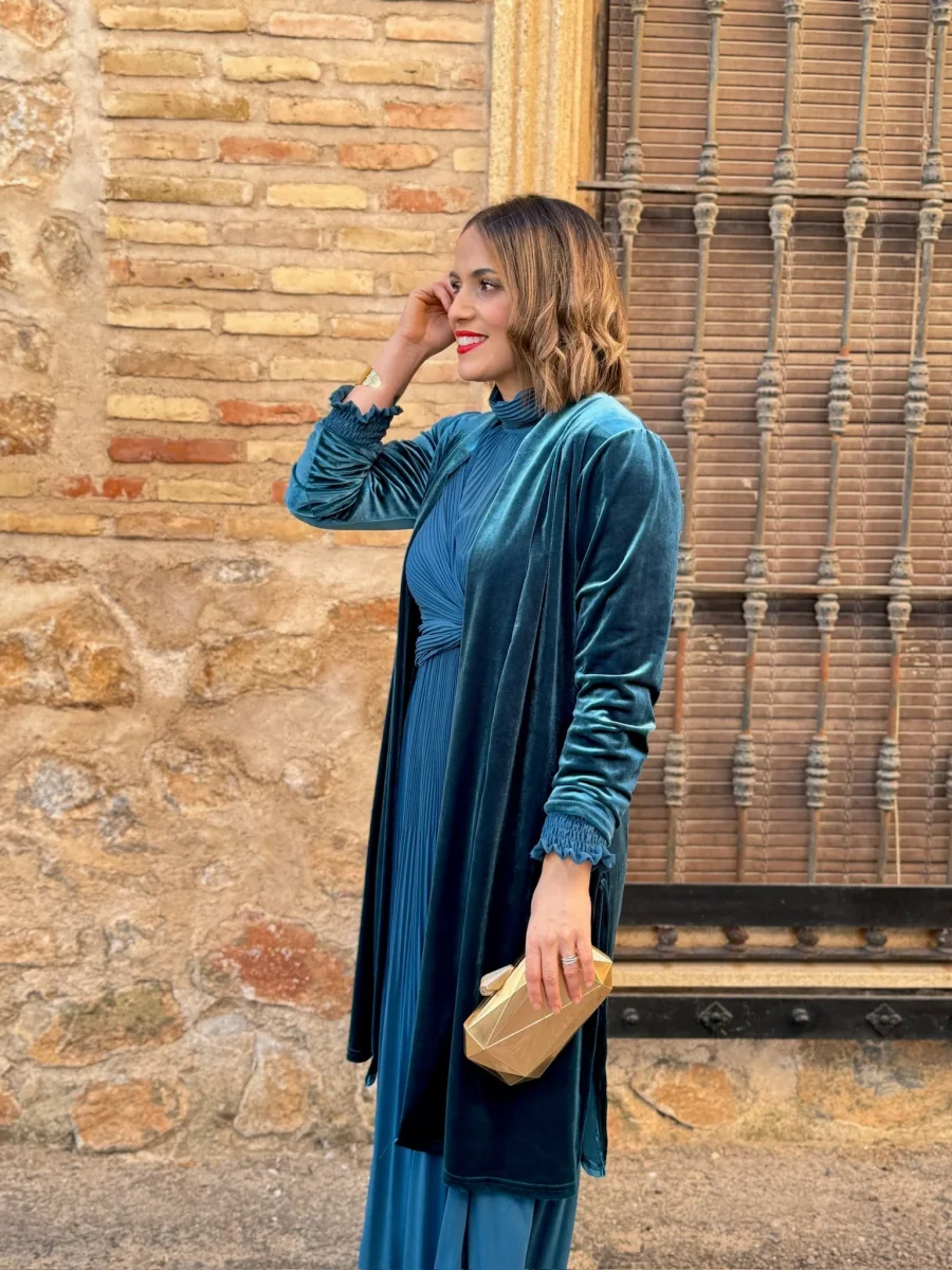 Abrigo fiesta terciopelo azul turquesa | Dinamarca - Imagen 6