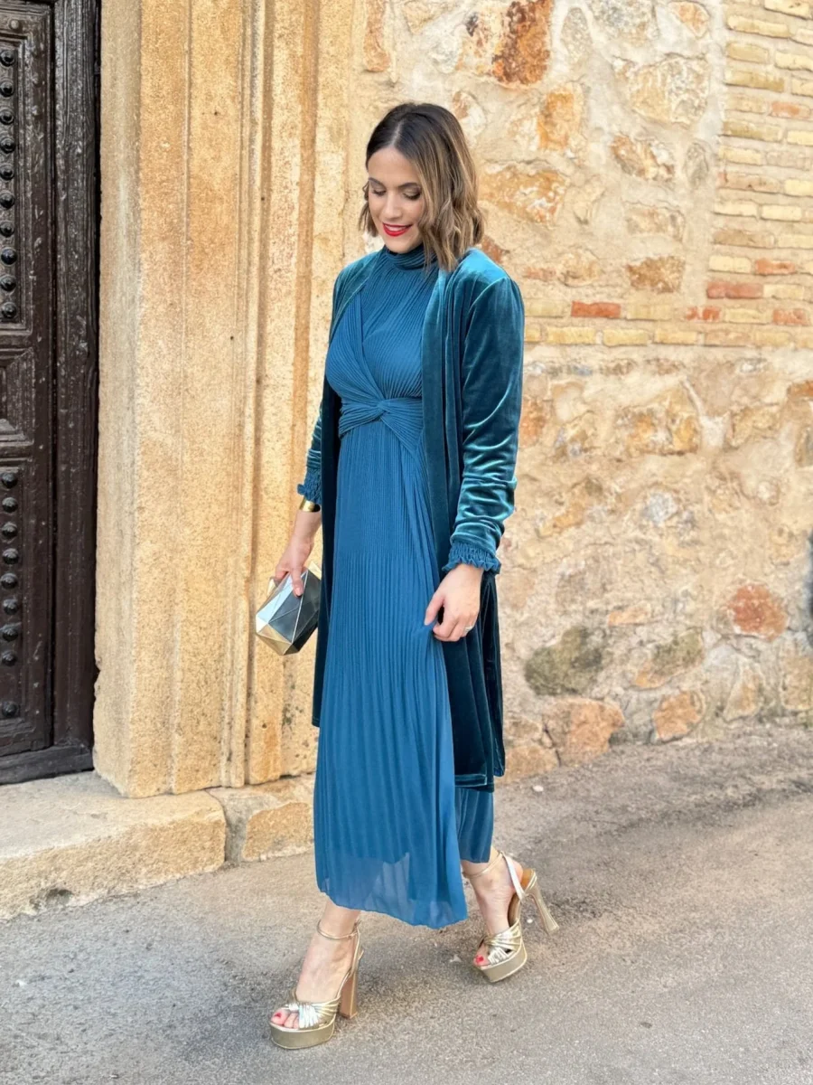 Abrigo fiesta terciopelo azul turquesa | Dinamarca - Imagen 8