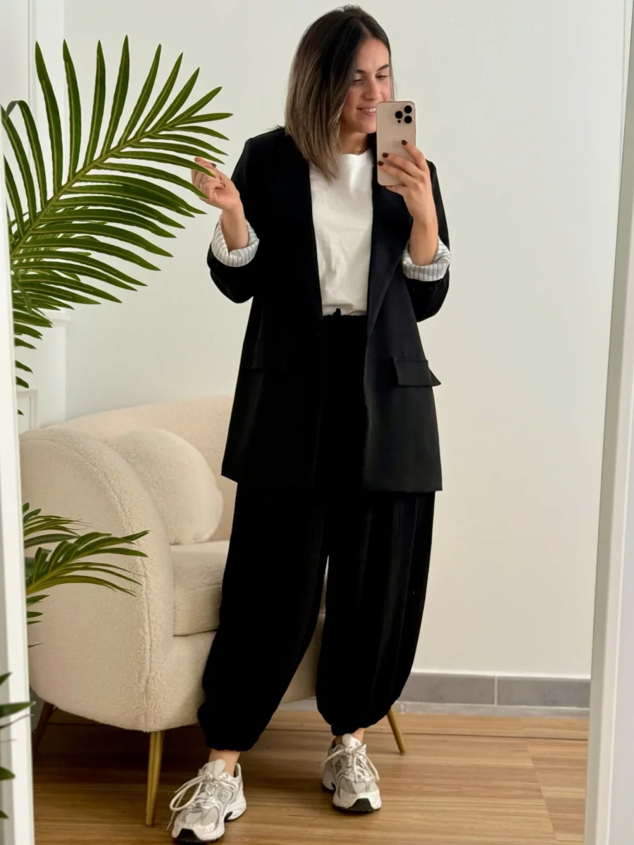 Pantalón bombacho puño negro| Olivia - Imagen 2