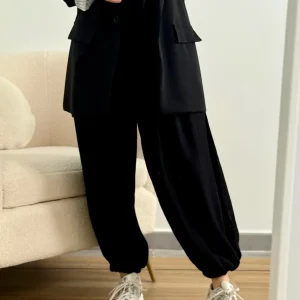 Pantalón bombacho puño negro| Olivia