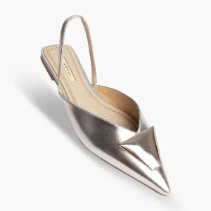 Sandalia destalonada plateada | Gaia