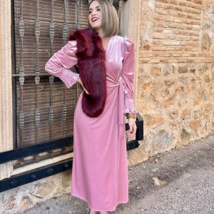 Vestido terciopelo rosa | Yaiza -1
